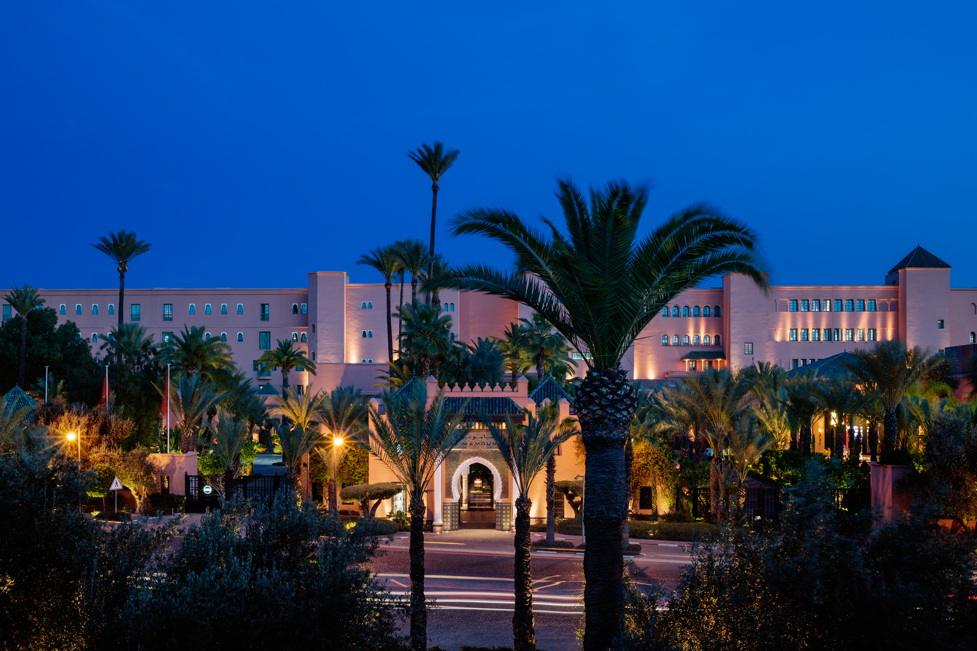 Entrance Facade La Mamounia Hotel, Marrakech, Morocco. Photo by Alan Keohane www.still-images.net for La Mamounia